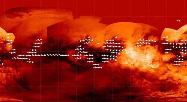 Titan global wind pattern Saturn moon Titan global wind pattern Saturn moon