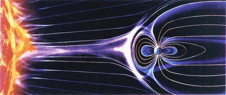 solar wind as it streaks by Earth