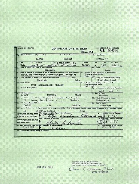 Barack Obama's long-form birth certificate.