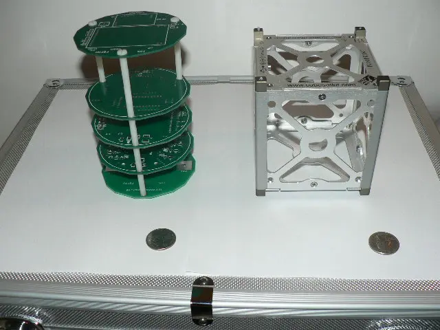 Tubesat next to Cubesat