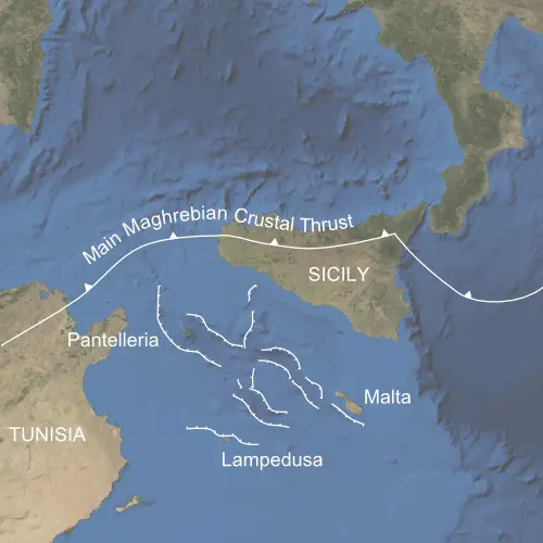Map of the tectonic setting of Pantelleria Map of the tectonic setting of Pantelleria