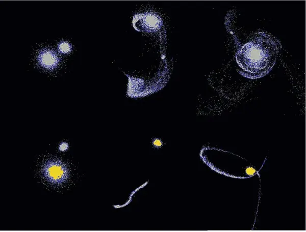 simulated encounters between galaxies to determine how dwarf galaxies lose much of their stars and gas simulated encounters between galaxies to determine how dwarf galaxies lose much of their stars and gas