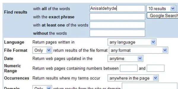 Chemistry Open Access Searching in Google