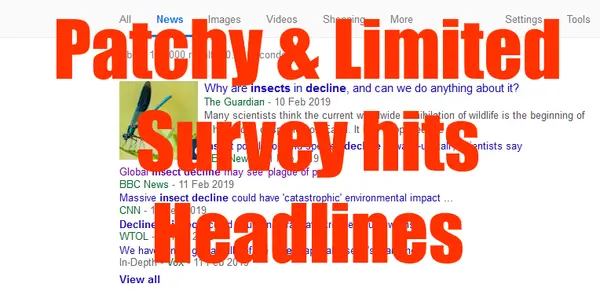 We Are NOT Headed For World Without Insects - Insect Decline Survey Hitting Headlines Non Systematic, Patchy & With Limited Data