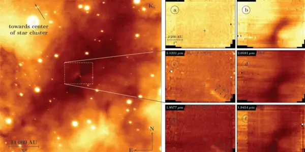 A jet of molecular hydrogen arising from a forming high-mass star
