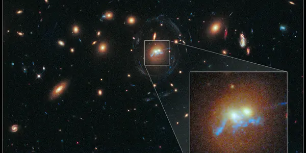 Jeans Instability And A Spiral Bridge Between Two Ancient Galaxies