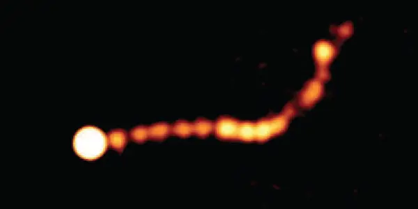 Shock Diamonds In Space: Extragalactic Afterburner From PKS 0637-752