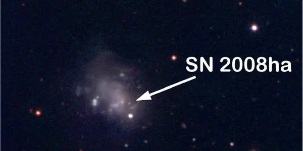 Dim Supernova SN 2008ha Mystery - No Hydrogen