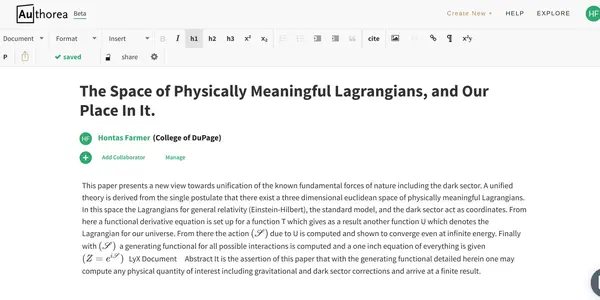 Authoring a Paper in Public, the Next Level in Open Science Communication, Oh and a Theory of Everything.