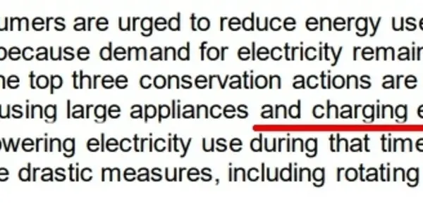 A Week After Voting To Ban Sales of Gasoline Cars, California Says To Stop Charging Electric Ones