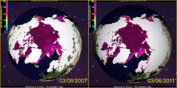 Arctic Ice March 2011 - Update #1