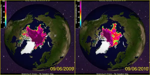 Arctic Ice September 2010 - Update #1