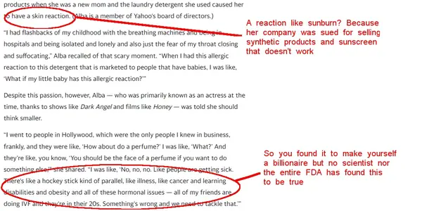 Fact Checking Jessica Alba's New Honest Corporate Claims