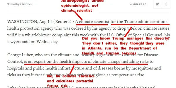 CDC Epidemiologist George Luber Sues Because He Only Wants To Write About Global Warming