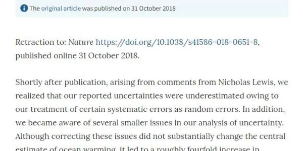 'Oceans Are Warming Faster Than Thought' Retraction Is A Win For Post-Publication Peer Review