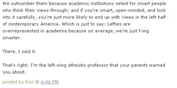 Science Academia Is Out Of The Political Mainstream - But Social Science Is Out There Like Pluto