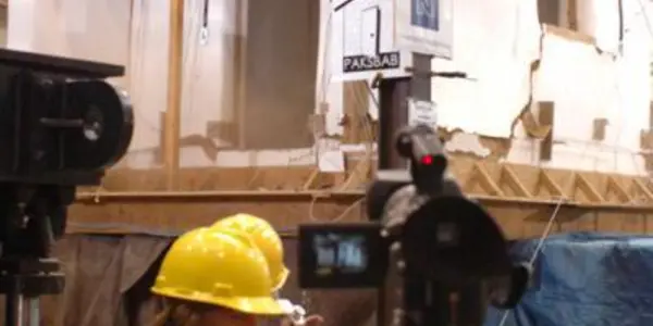 Straw bale house survives violent shaking at earthquake lab