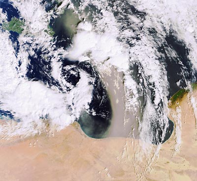 Earth From Space: Sandstorm Over The Mediterranean